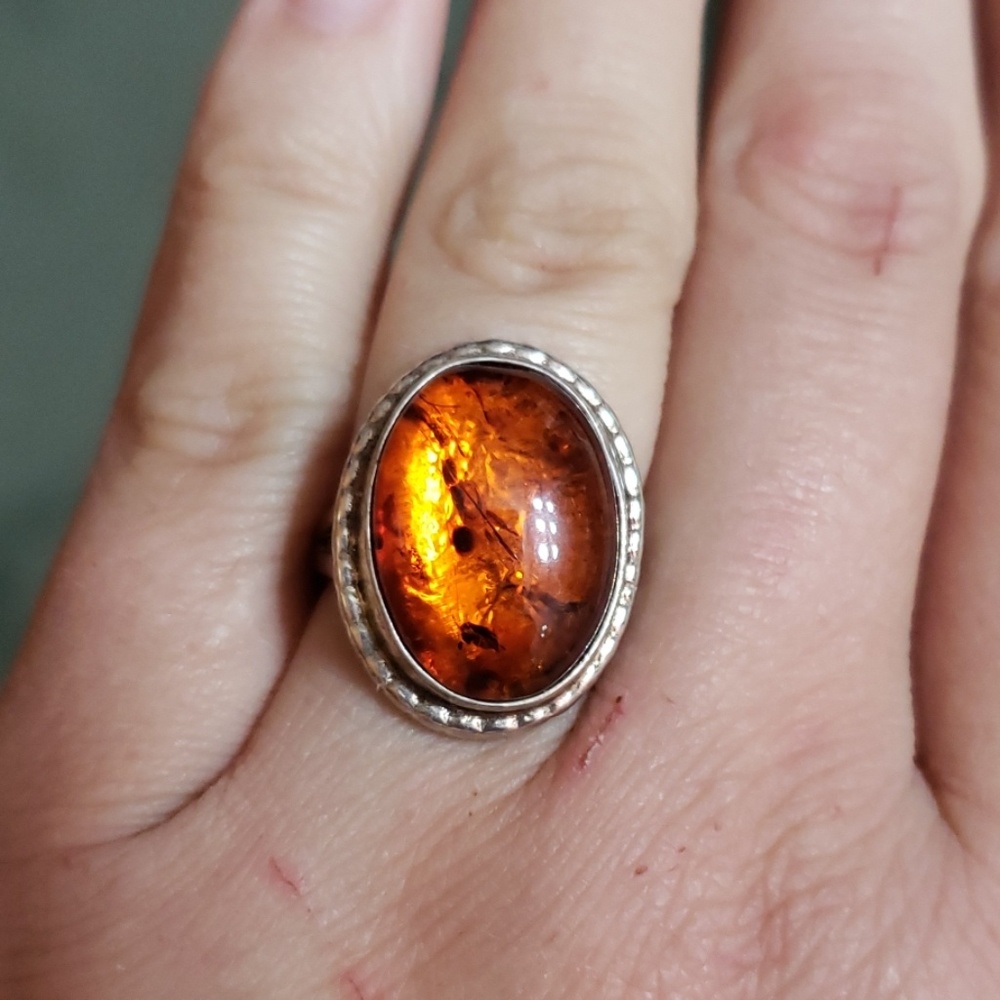 Sterling Silver Amber ring